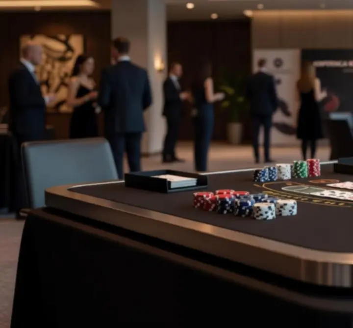 Stylowe mobilne stoły kasynowe MOVE PLAY CLUB przygotowane na imprezę