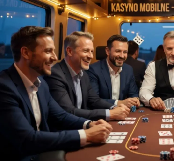 Profesjonalny stół pokerowy z krupierem podczas imprezy MOVE PLAY CLUB