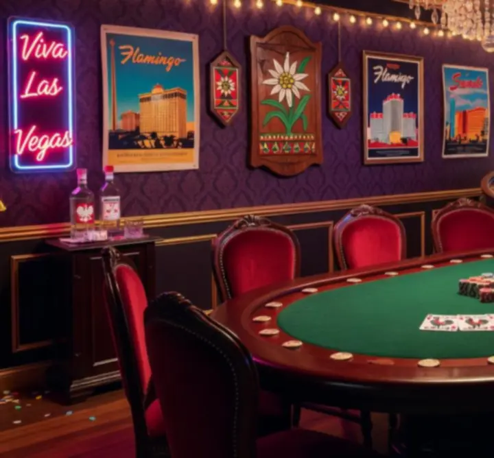 Pokerowa dekoracja w stylu Las Vegas na wieczór tematyczny