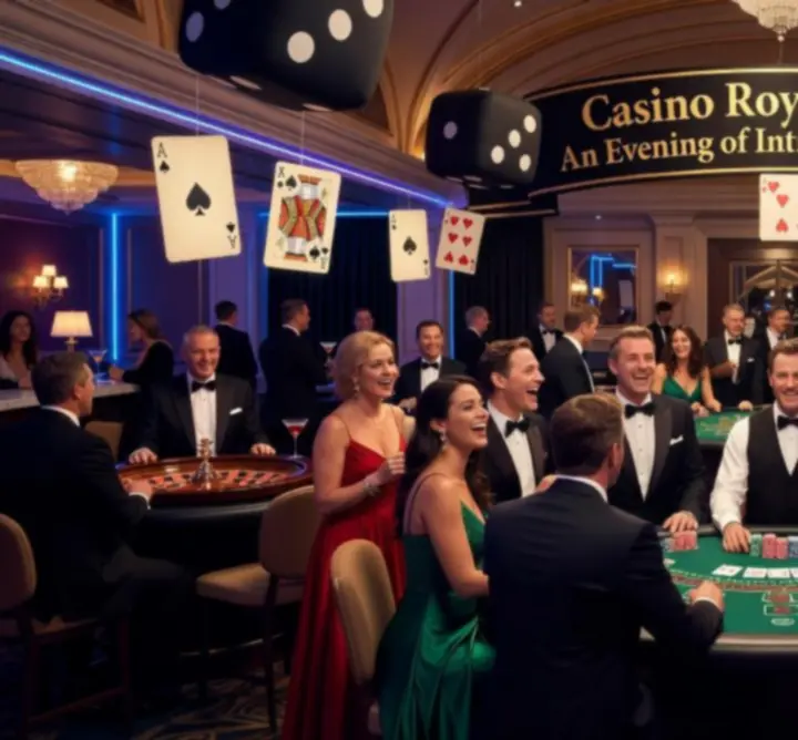 Tematyczny wieczór kasynowy w stylu Las Vegas z kolorowym oświetleniem